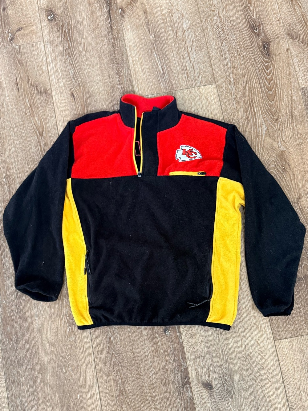 Kansas City Chiefs Kids Pullover Jacket in Red, Black & Yellow - Team Logo